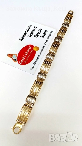 Златна мъжка гривна 14К.Тегло 18.60 гр.Дължина 22 см.Цена 2730 лв