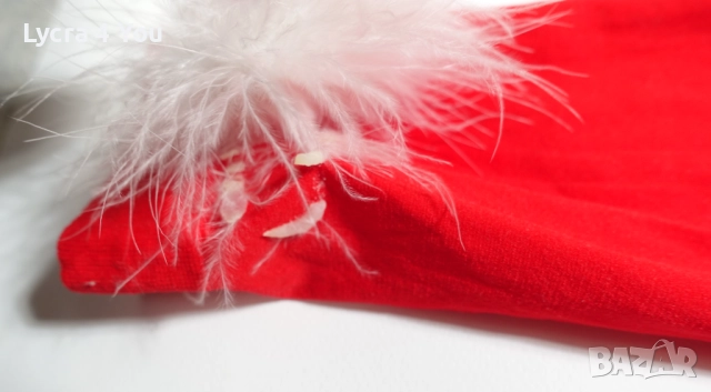 S/M червени плътни чорапи с бели пухчета, снимка 6 - Дамски чорапи - 52701192