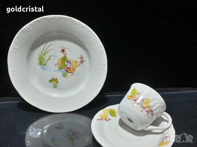 Стар български порцелан детски комплект 