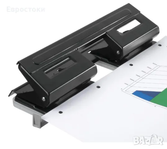 Перфоратор Herlitz, 4 перфорации, регулируем водач за хартия, цвят: черно, снимка 4 - Ученически пособия, канцеларски материали - 48827281