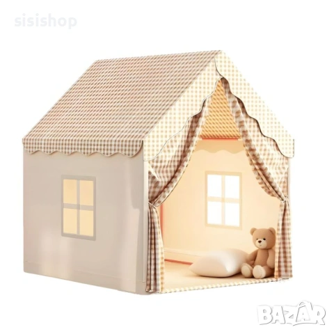 Детска палатка за игра тип Къща – Бежово каре 4773, снимка 7 - Други - 53976867