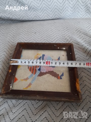 Стара бродирана картина #3, снимка 3 - Други ценни предмети - 44480417