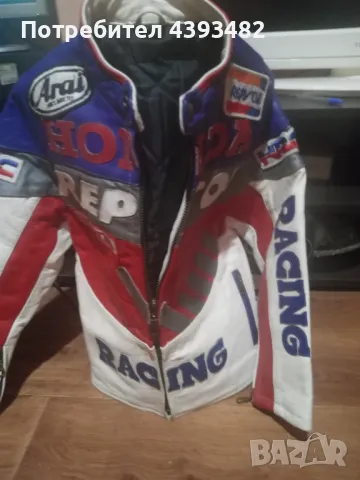 Спортно моторно кожено детско яке на Хонда