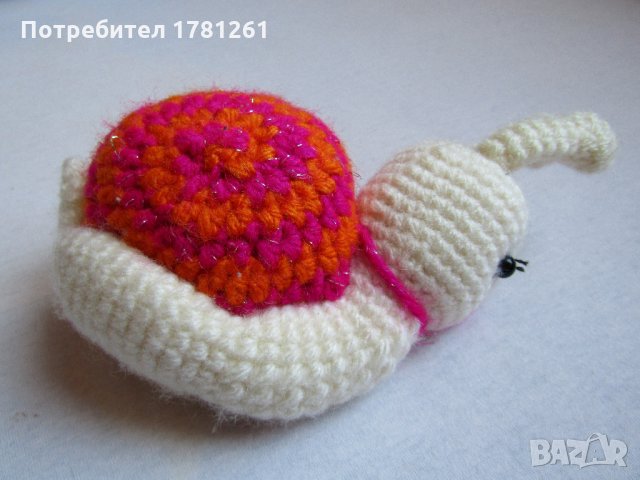 Ръчно плетена играчка охлюв, снимка 3 - Други - 29249940