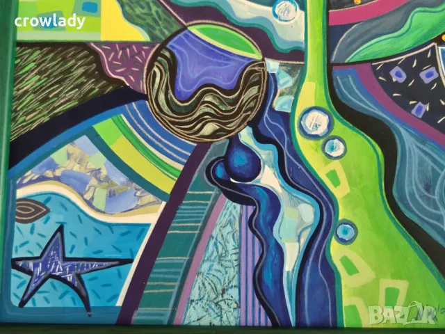 Николай Иванов ОМ Абстрактна композиция 1999 година., снимка 5 - Картини - 47874842