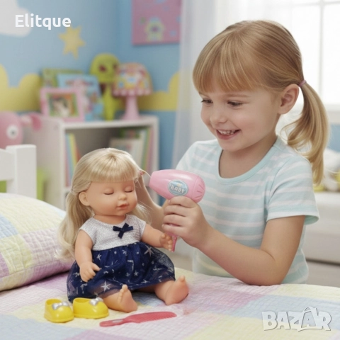 Кукла с мигащи очи, аксесоари и звуци – Идеален подарък за малки принцеси, снимка 4 - Кукли - 52844359