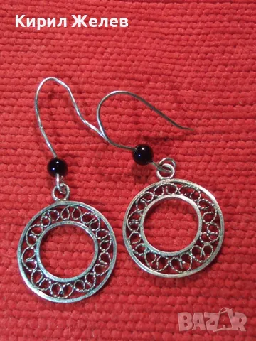 СТАРИ ПРЕКРАСНИ АЖУРНИ НЕЖНИ СРЕБЪРНИ ОБЕЦИ ВИСОКА ПРОБА СРЕБРО ФИЛИГРАННА РЪЧНА ИЗРАБОТКА 45709, снимка 8 - Антикварни и старинни предмети - 46270511