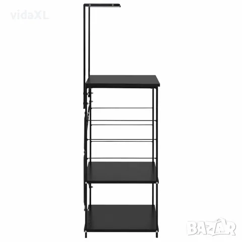 vidaXL Шкаф за микровълнова, черен, 60x39,6x123 см, инженерно дърво, снимка 4 - Шкафове - 56146499