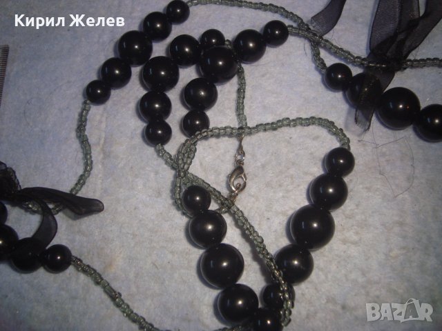 СТИЛНО ВЕЧЕРНО МЪНИСТЕНО ВИНТИДЖ - АРТ КОЛИЕ с КОПРИНЕНИ ПАНДЕЛКИ 17413, снимка 5 - Колиета, медальони, синджири - 37900507