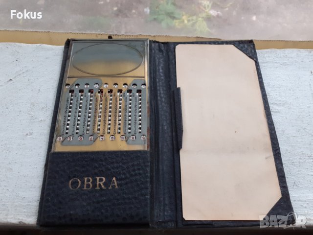 Стар джобен механичен калкулатор Obra