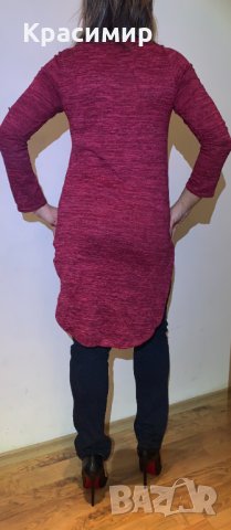 Туника еластична плетена червена, снимка 2 - Туники - 31321807