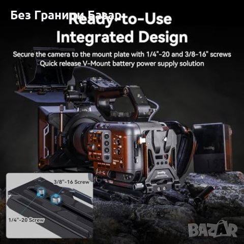 Нова V-Mount Батерийна Плоча SmallRig 4323 за Кино Камери скоба монтаж, снимка 2 - Чанти, стативи, аксесоари - 44156320