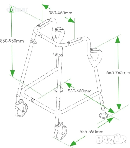 NRS Healthcare Walk Safe® - проходилка с удвоена стабилност при завой, снимка 2 - Други - 50778261