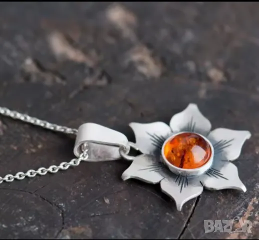 Колие и обици цветя, снимка 2 - Бижутерийни комплекти - 47838010