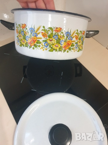 Стара емайлирана тенджера, снимка 6 - Съдове за готвене - 52678070