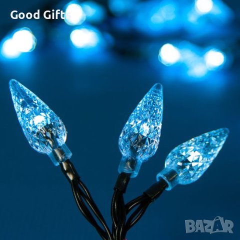 Коледни лампички Кристални шишарки, 1.70м Студено бяло