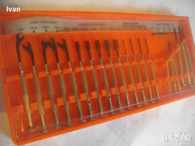 КОМПЛЕКТ 21 бр. НОВИ МИКРО МИНИ РЪЧНИ ОТВЕРТКИ И КЛЮЧОВЕ СПЕЦИАЛИЗИРАНИ ЗА МИКРОЕЛЕКТРОНИКА НЕМСКИ, снимка 4 - Други инструменти - 48603899