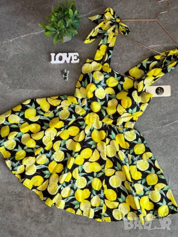 рокли с подплънки и лимони, снимка 2 - Рокли - 50771207