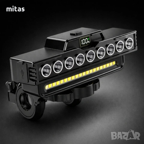 Ултра ярка 9 LED + 21 SMD светлина за велосипед, Фар, Клаксон, Батерия, снимка 2 - Аксесоари за велосипеди - 52003435