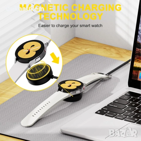 2 броя Зарядно за Samsung Galaxy Watch – USB-C, магнитно, снимка 7 - Смарт гривни - 53083002