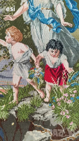 ✨ Уникален гоблен „Ангел пазител“, снимка 7 - Гоблени - 56246279