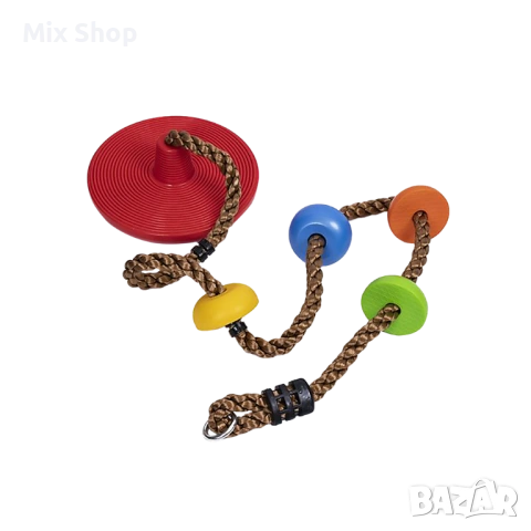 Нова Детска люлка на дърво, един диск, 6 фута въже за катерене на открито