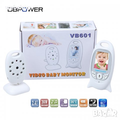Бебешки монитор VB601 Безжичен 2.0 инчов Аудио Видео Радио Бебешка камера Преносима бебешка камера, снимка 3 - IP камери - 33758042