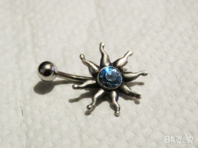 сребърна обица за пъп - бъди екзотична, бляскава и секси  сребро