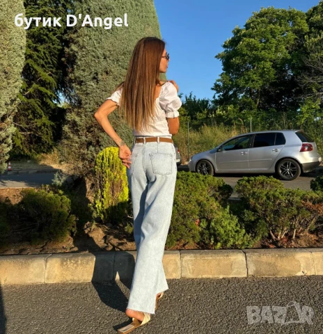 Дънки с висока талия и колан, снимка 3 - Дънки - 50594428