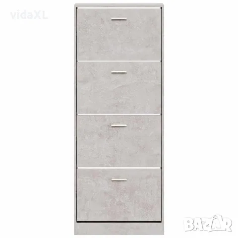 vidaXL Шкаф за обувки, бетонно сив, 59x17x150 см, инженерно дърво, снимка 4 - Шкафове - 56147126