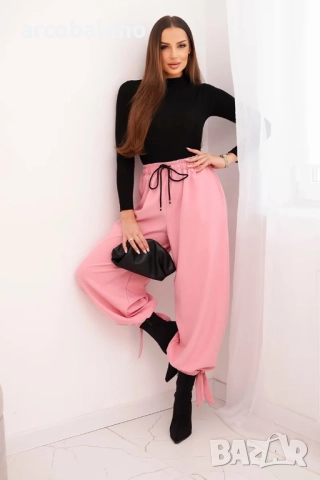 Дамски панталони с широки крачоли и връзки в долната част, 8цвята , снимка 10 - Панталони - 52631420