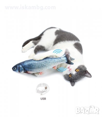 МЪРДАЩА СЕ ИГРАЧКА РИБКА ЗА КОТКИ С USB БАТЕРИЯ - код  3118, снимка 9 - За котки - 33892853