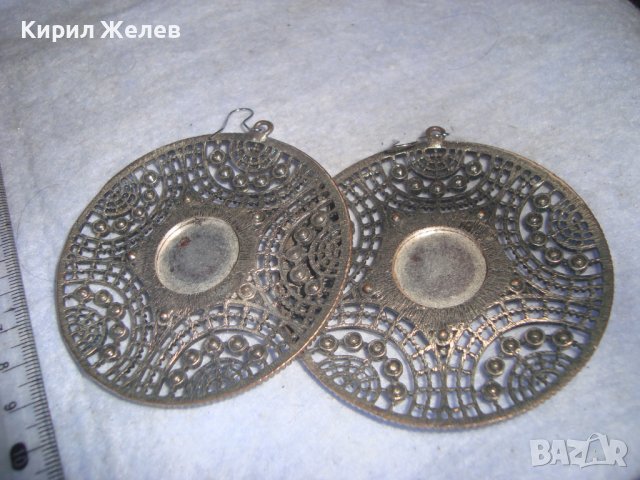 МНОГО КРАСИВИ СРЕБРИСТИ МЕСИНГОВИ СТАРИ АЖУРНИ ОРНАМЕНТИРАНИ ОБЕЦИ 85801, снимка 8 - Обеци - 36614887