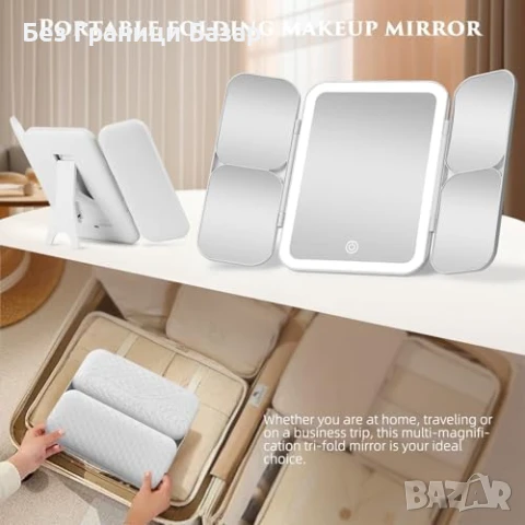 Нова Грим огледало със светлини, увеличение 30X, 3 цвята LED за жени, снимка 8 - Други - 50636696