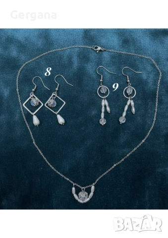 Обеци от медицинска стомана и стъклени мъниста | дамски бижута, снимка 5 - Бижутерийни комплекти - 54066656