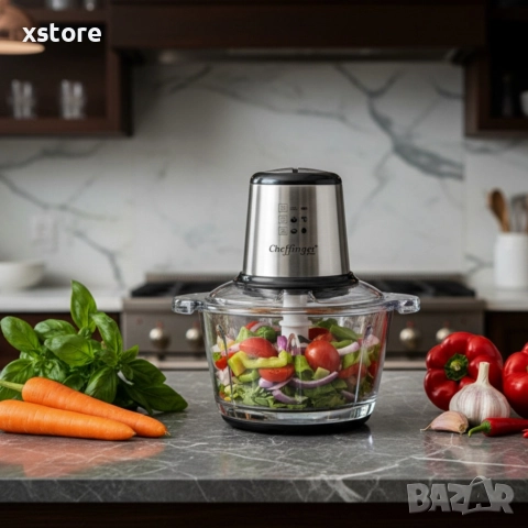 Висококачествен чопър Cheffinger CF-FP500 – за секунди нарязва, смесва и пести време в кухнята, снимка 3 - Чопъри и пасатори - 52697585
