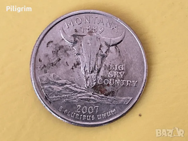 САЩ 25 цента 2007 г. (Р), Montana.