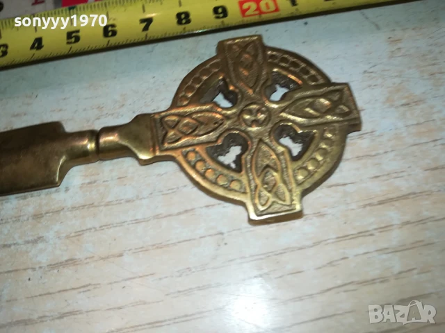 НОЖ ЗА КОЛЕКЦИЯ ПИСМА-МЕД МЕСИНГ-ВНОС ФРАНЦИЯ 1507250951, снимка 7 - Антикварни и старинни предмети - 51024202