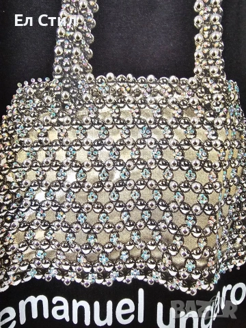 💎Дамски тениски с камъчета От С до Л свободен модел е, снимка 5 - Тениски - 54075298