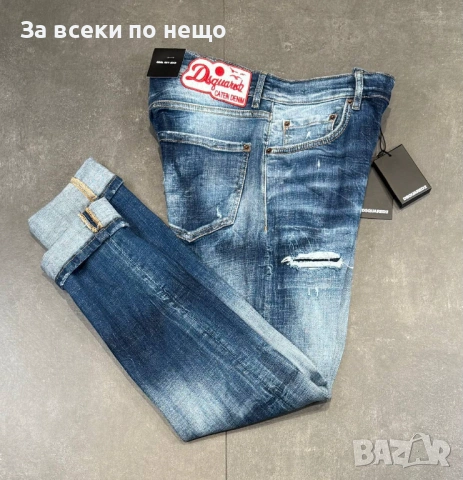 DSQUARED2 Мъжки Сини Дънки С Накъсан Ефект Код Mens P.268, снимка 2 - Дънки - 53922954