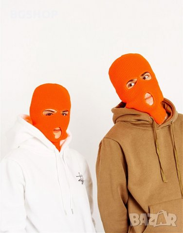 Зимна шапка маска - Orange Balaclava, снимка 3 - Шапки - 30397918