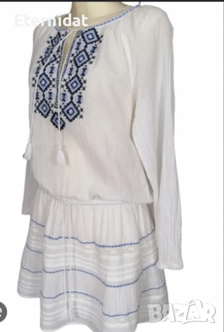 Бяла рокля с бродерии H&M , снимка 11 - Рокли - 51291172