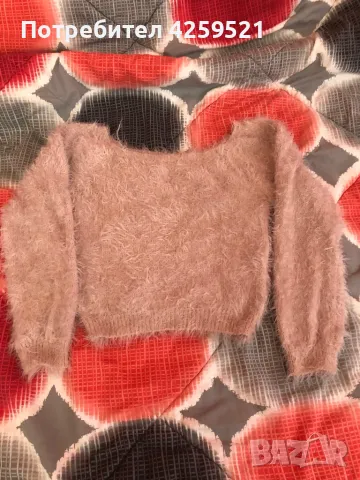 Пухена къса блуза