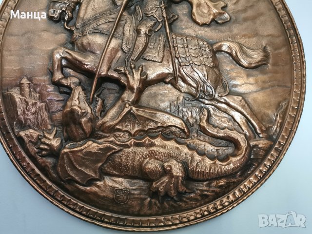 Стара медна картина, снимка 4 - Антикварни и старинни предмети - 36685723