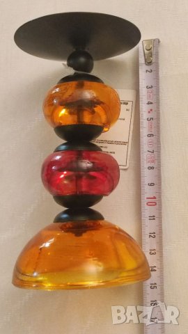 Свещник цветно стъкло. , снимка 4 - Декорация за дома - 38099357