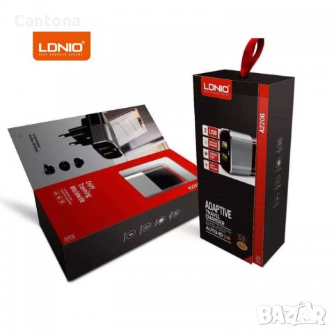 Зарядно устройство LDNIO A2206 Adaptive Fast Charge c Micro USB кабел, 2.4A, 2xUSB Port, Универсално, снимка 2 - Оригинални зарядни - 30417598