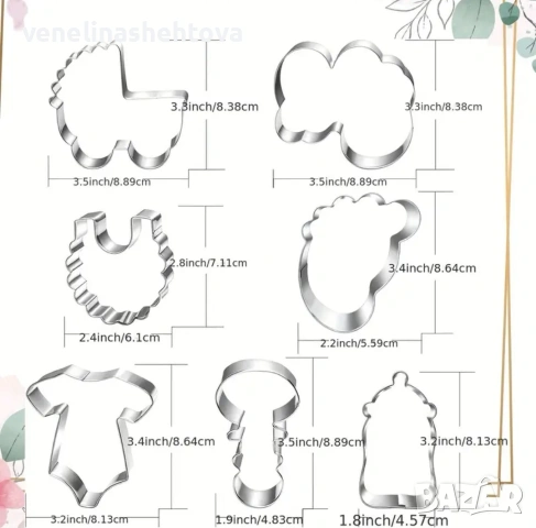 Baby бебешка количка краче боди резци резец тесто бисквитки фондан декорация торта , снимка 4 - Форми - 53921433