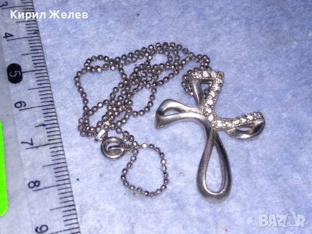 АЖУРЕН СРЕБЪРЕН ФЕШЪН АРТ КРЪСТ СРЕБРО 925 с КРИСТАЛИ и СРЕБЪРНА СРЕБРО 925 ФИНА ВЕРИЖКА 13600, снимка 10 - Колиета, медальони, синджири - 40555617