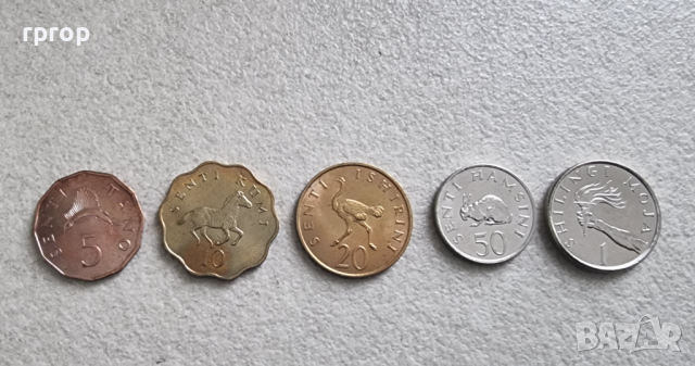 Танзания. UNC. 5, 10, 20 ,50  и 1 шилинг. Чисто нови. По стара серия., снимка 1