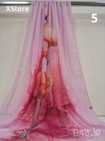 Дамски шал с флорални шарки 1.80х0.90см, снимка 5 - Шалове - 52508357